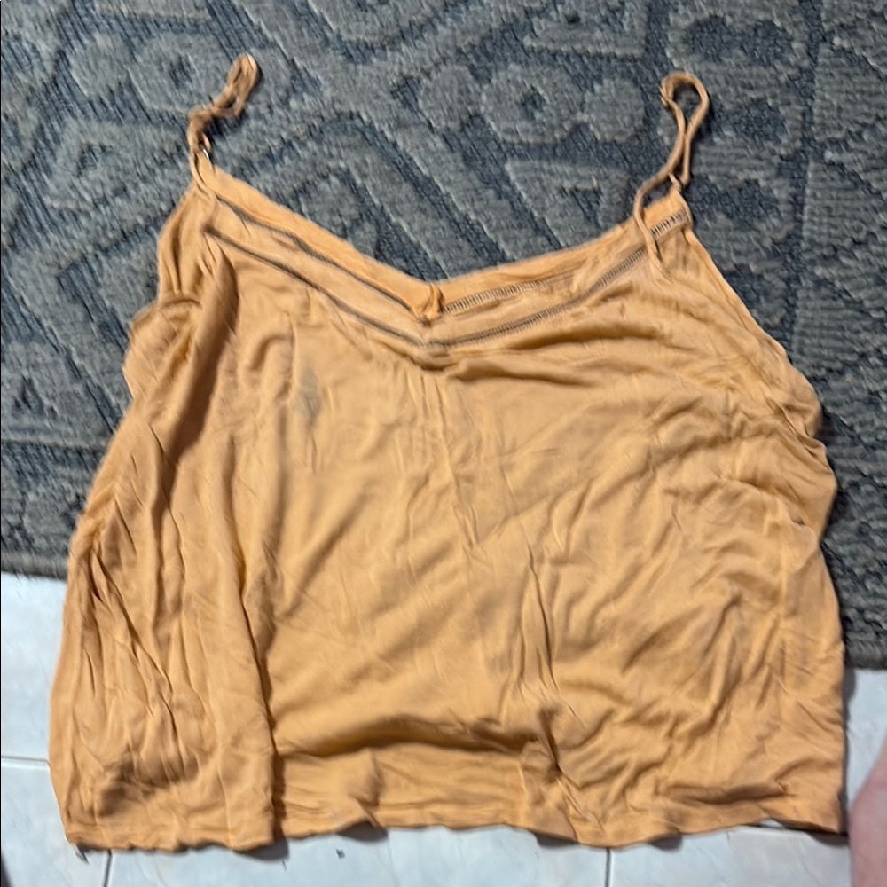 Tan Relaxed Ruched Sleeveless Camisole